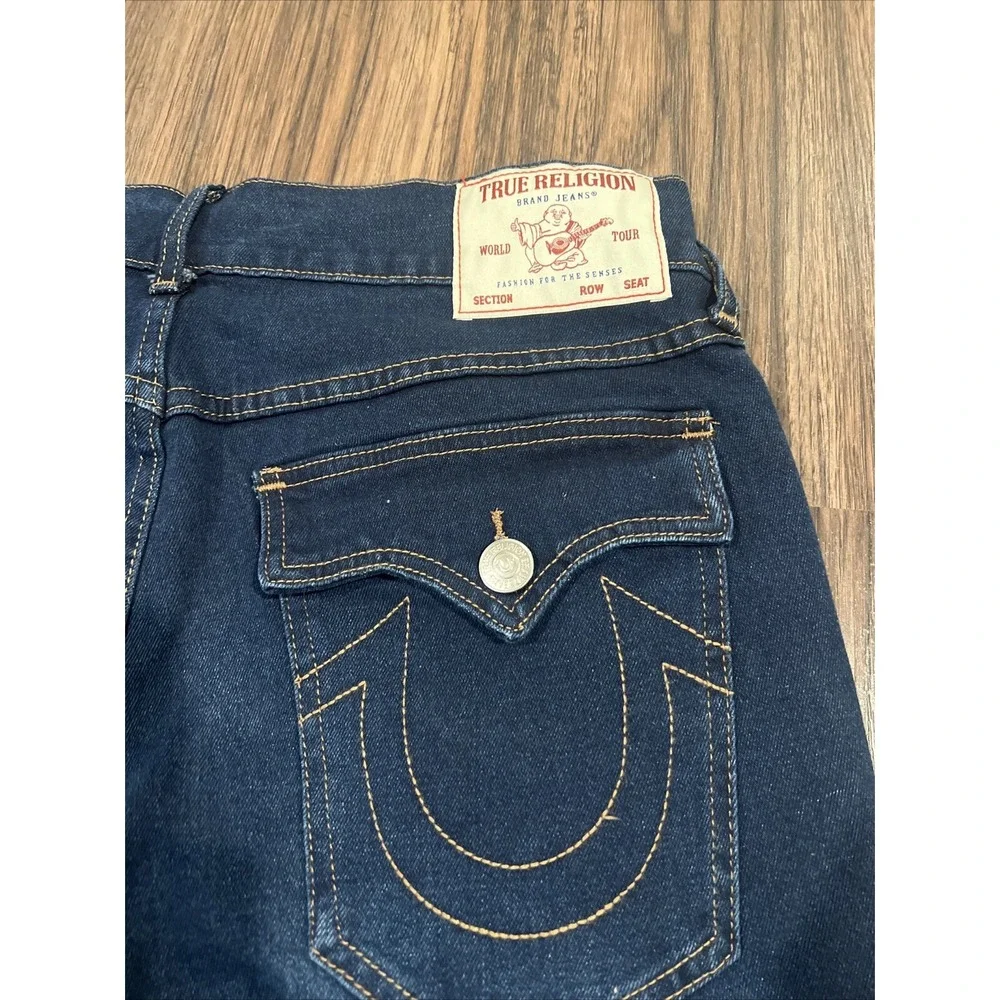 True Religion Ricky SN Flap Relaxed Straight Men's Shorts Waist 34 Dark Blue